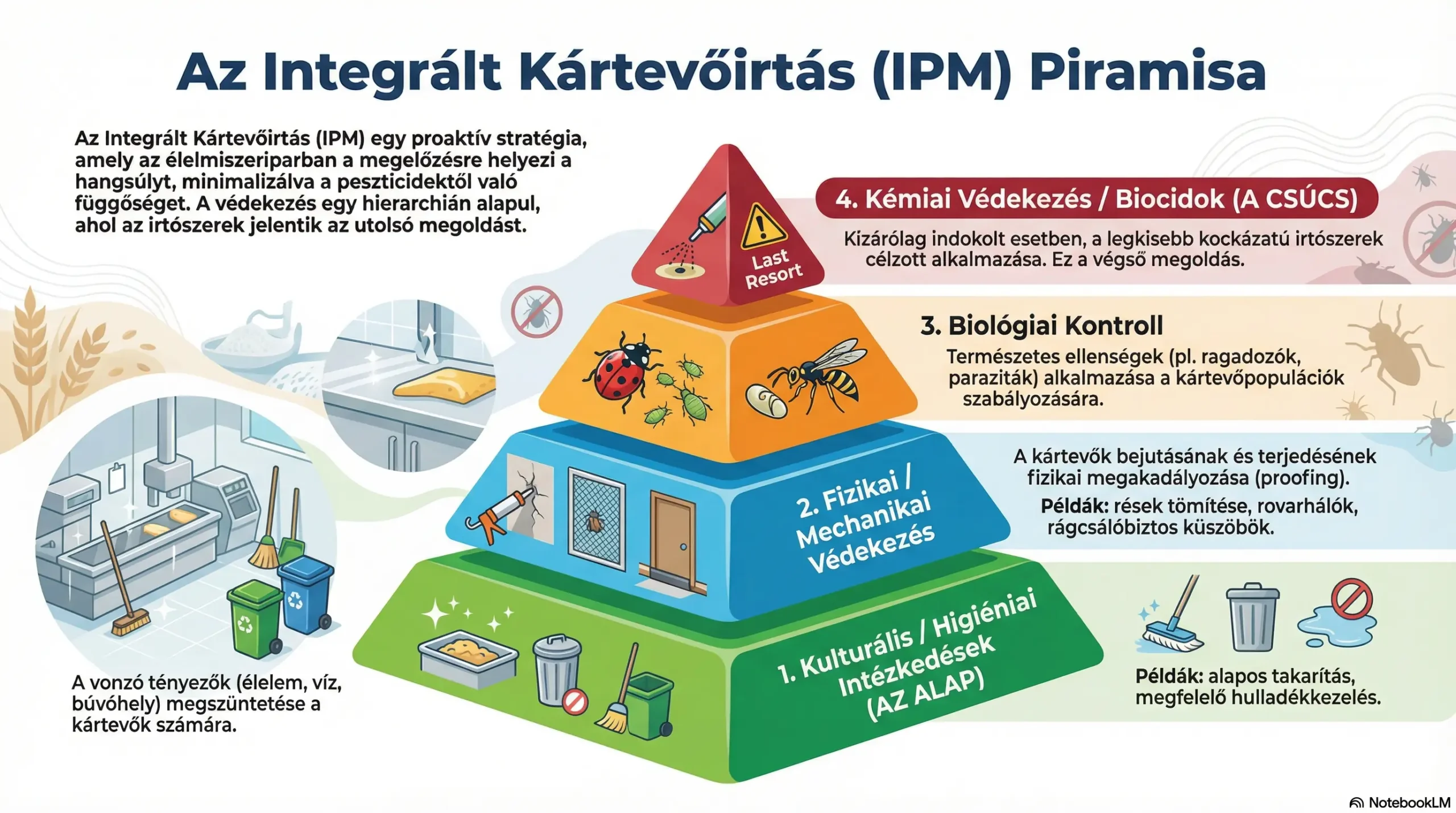 Az Integrált Kártevőirtás (IPM) piramisa: A megelőzéstől a kémiai védekezésig