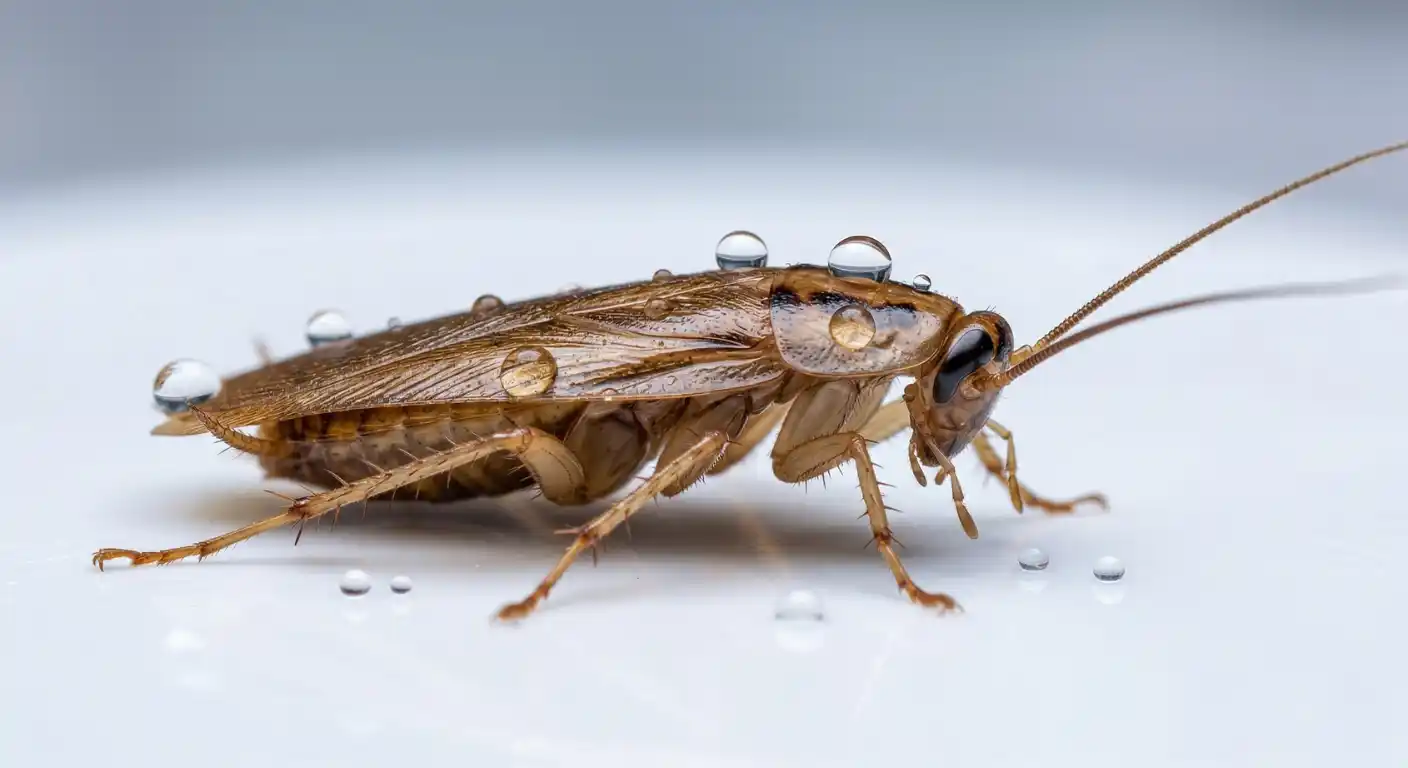 Csótány makrófelvétele laboratóriumi környezetben, az irtószer-rezisztencia szemléltetésére